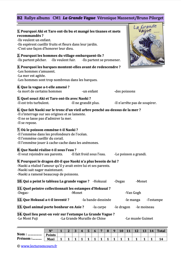 Questionnaire La grande vague