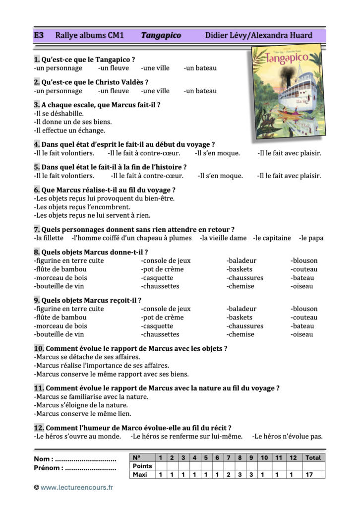 Questionnaire Tangapico