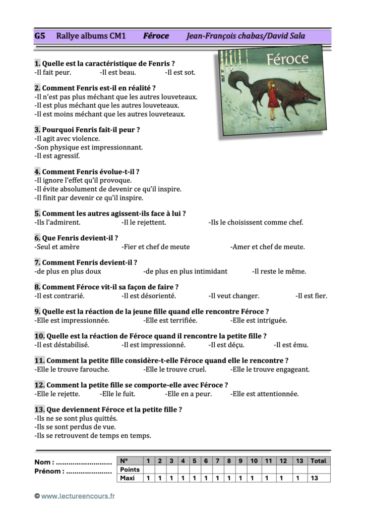 Questionnaire Féroce