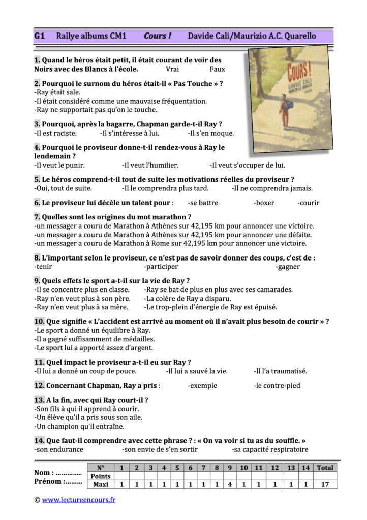 Questionnaire Cours