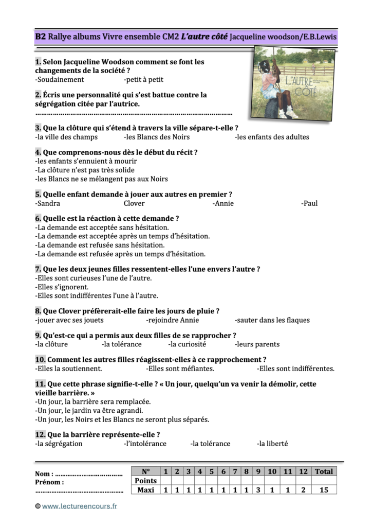 Questionnaire L'autre côté