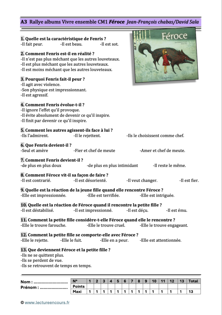 Questionnaire Féroce