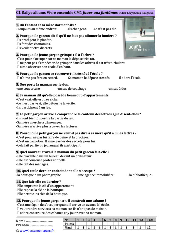 Questionnaire Jouer aux fantômes