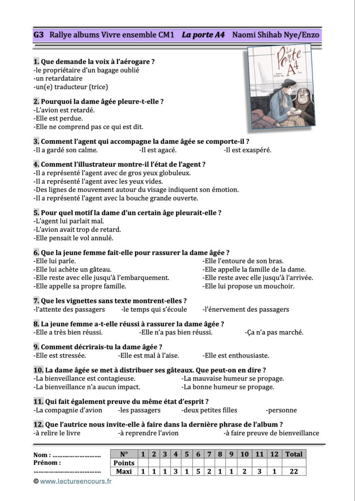 Questionnaire La porte A4