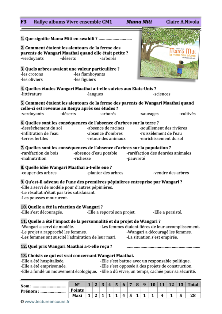 Questionnaire Mama Miti