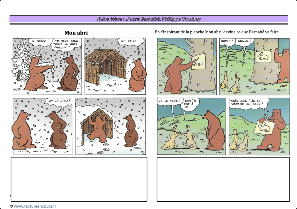 Fiche élève L'ours Barnabé en CM2